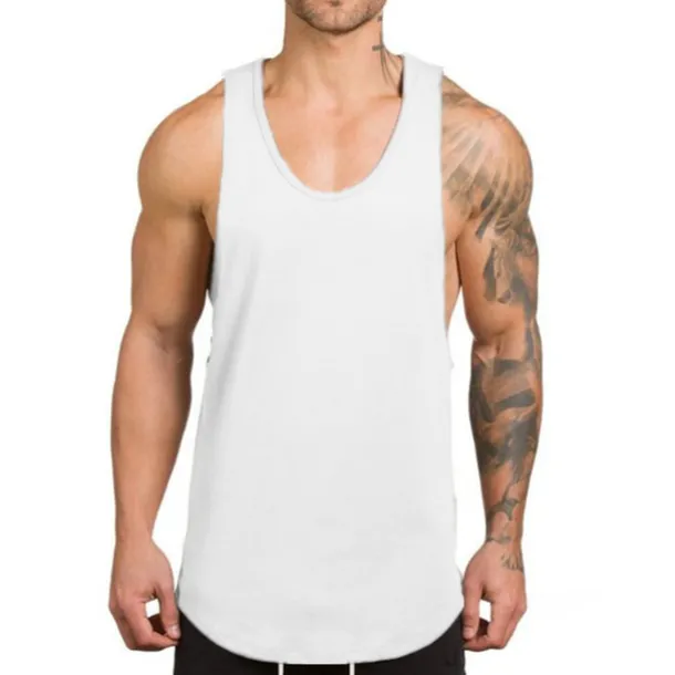 Men's Running Tank Top Workout Tank Sleeveless Vest / Gilet Summer Cotton Breathable Quick Dry Yoga Fitness Running Sportswear Activewear Black White Green