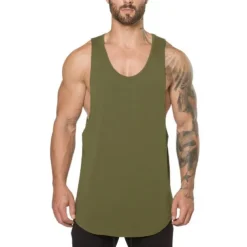 Men's Running Tank Top Workout Tank Sleeveless Vest / Gilet Summer Cotton Breathable Quick Dry Yoga Fitness Running Sportswear Activewear Black White Green