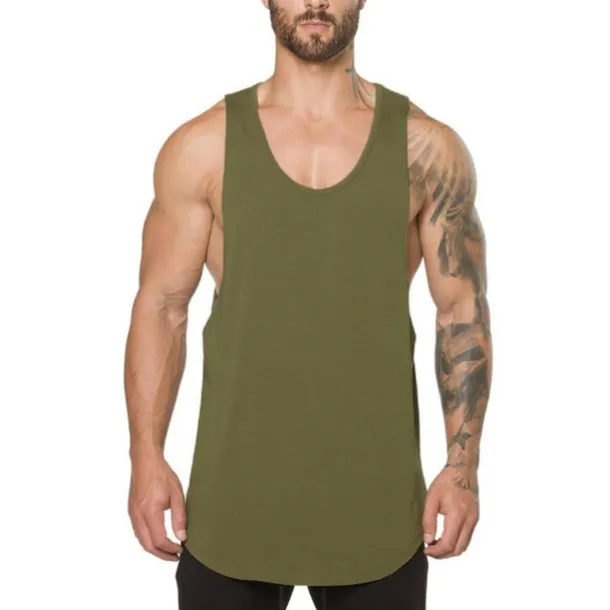 Men's Running Tank Top Workout Tank Sleeveless Vest / Gilet Summer Cotton Breathable Quick Dry Yoga Fitness Running Sportswear Activewear Black White Green