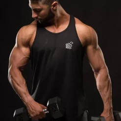 Men's Running Tank Top Workout Tank Sleeveless Top Cotton Breathable Soft Quick Dry Fitness Gym Workout Active Training Sportswear Activewear Solid Colored Black Red Blue