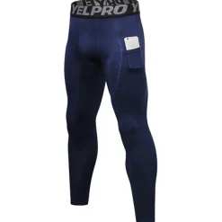 Men's Running Tights Leggings Compression Pants with Phone Pocket High Waist Base Layer Winter Tummy Control Butt Lift Quick Dry Fitness Gym Workout Running Sportswear Activewear Black White Red