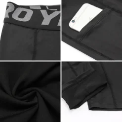 Men's Running Tights Leggings Compression Pants with Phone Pocket High Waist Base Layer Winter Tummy Control Butt Lift Quick Dry Fitness Gym Workout Running Sportswear Activewear Black White Red