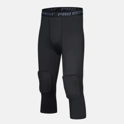 Men's Running Tights Leggings Compression 3/4 Pants Knee Pads Base Layer Athletic Athleisure Spandex Breathable Quick Dry Moisture Wicking Fitness Gym Workout Basketball Sportswear Activewear Solid