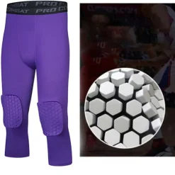 Men's Running Tights Leggings Compression 3/4 Pants Knee Pads Base Layer Athletic Athleisure Spandex Breathable Quick Dry Moisture Wicking Fitness Gym Workout Basketball Sportswear Activewear Solid