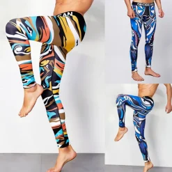 Men's Running Tights Leggings Base Layer Bottoms Yoga Sports & Outdoor Athletic Spring Breathable Moisture Wicking Soft Compression Fitness Gym Workout Running Skinny Sportswear Activewear Optical