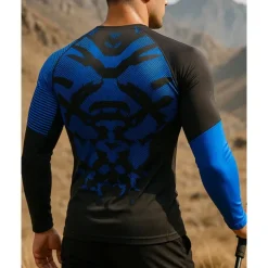 Men's Running Top Hiking Tee shirt Hiking Sweatshirt Long Sleeve Crew Neck Tee Tshirt Top Outdoor Quick Dry Lightweight Elastic Breathable Pullover Polyester Camo Black Red Royal Blue Tennis Golf