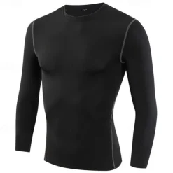 Men's Running T-Shirt Compression Shirt Long Sleeve Tee Tshirt Casual Athleisure Fall Breathable Quick Dry Gym Workout Running Walking Sportswear Activewear Solid Colored Black White Red