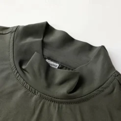 Men's Running T-Shirt Compression Shirt Long Sleeve Tee Tshirt Casual Athleisure Fall High Neck Breathable Quick Dry Gym Workout Running Walking Sportswear Activewear Solid Colored fluorescent green