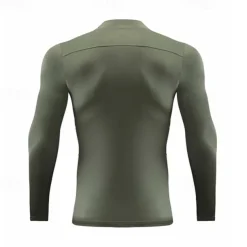 Men's Running T-Shirt Compression Shirt Long Sleeve Tee Tshirt Casual Athleisure Fall High Neck Breathable Quick Dry Gym Workout Running Walking Sportswear Activewear Solid Colored fluorescent green