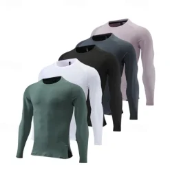 Men's Running T-Shirt Long Sleeve Tee Tshirt Casual Athleisure Breathable Quick Dry Soft Gym Workout Running Walking Sportswear Activewear Solid Colored Dark Grey Black White