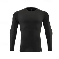 Men's Running T-Shirt Long Sleeve Tee Tshirt Casual Athleisure Breathable Quick Dry Soft Gym Workout Running Walking Sportswear Activewear Solid Colored Dark Grey Black White