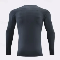 Men's Running T-Shirt Long Sleeve Tee Tshirt Casual Athleisure Breathable Quick Dry Soft Gym Workout Running Walking Sportswear Activewear Solid Colored Dark Grey Black White