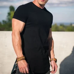 Men's Running T-Shirt Short Sleeve Tee Tshirt Casual Athleisure Breathable Quick Dry Soft Gym Workout Running Walking Sportswear Activewear Solid Colored Black White Yellow