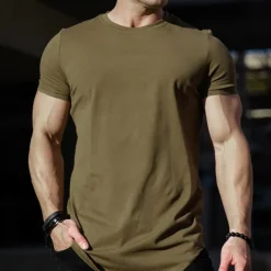 Men's Running T-Shirt Short Sleeve Tee Tshirt Casual Athleisure Breathable Quick Dry Soft Gym Workout Running Walking Sportswear Activewear Solid Colored Black White Yellow