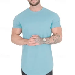 Men's Running T-Shirt Short Sleeve Tee Tshirt Casual Athleisure Breathable Quick Dry Soft Gym Workout Running Walking Sportswear Activewear Solid Colored Black White Yellow