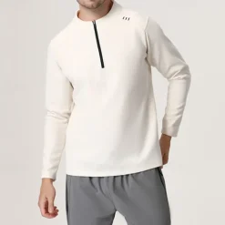 Men's Running T-Shirt Zipper Long Sleeve Zip Top Casual Athleisure Fall Breathable Quick Dry Soft Gym Workout Running Walking Sportswear Activewear Solid Colored Black White Dark Gray