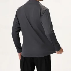 Men's Running T-Shirt Zipper Long Sleeve Zip Top Casual Athleisure Fall Breathable Quick Dry Soft Gym Workout Running Walking Sportswear Activewear Solid Colored Black White Dark Gray