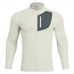 Men's Running T-Shirt Zipper Long Sleeve Zip Top Casual Athleisure Fall Breathable Quick Dry Soft Gym Workout Running Walking Sportswear Activewear Solid Colored Black White Khaki