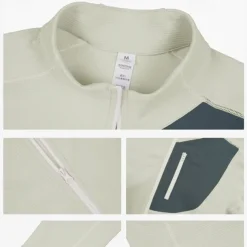 Men's Running T-Shirt Zipper Long Sleeve Zip Top Casual Athleisure Fall Breathable Quick Dry Soft Gym Workout Running Walking Sportswear Activewear Solid Colored Black White Khaki