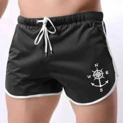 Men's Sailboat Swim Shorts Board Shorts Swimming Trunks Mid Waist Fashion Designer Athletic Surfing Leisure Sports Holiday Pocket Drawstring Elastic Waist Designer Clothing Apparel