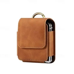 Men's Samsung Z Flip 6/5/4/3/2/1 Universal Phone Case Leather Case Belt Waist Bag Prop PU Leather Bag Phone Wallet Vintage Belt Phone Protective Case