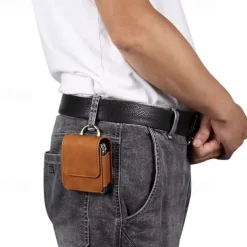 Men's Samsung Z Flip 6/5/4/3/2/1 Universal Phone Case Leather Case Belt Waist Bag Prop PU Leather Bag Phone Wallet Vintage Belt Phone Protective Case