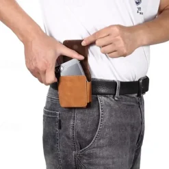 Men's Samsung Z Flip 6/5/4/3/2/1 Universal Phone Case Leather Case Belt Waist Bag Prop PU Leather Bag Phone Wallet Vintage Belt Phone Protective Case