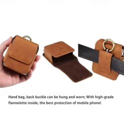 Men's Samsung Z Flip 6/5/4/3/2/1 Universal Phone Case Leather Case Belt Waist Bag Prop PU Leather Bag Phone Wallet Vintage Belt Phone Protective Case