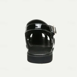 Men's Sandals Gladiator Sandals Roman Sandals PU Leather Breathable Comfortable Slip Resistant Buckle Black White