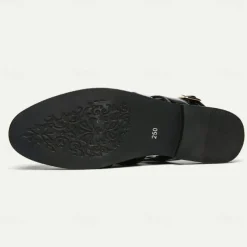 Men's Sandals Gladiator Sandals Roman Sandals PU Leather Breathable Comfortable Slip Resistant Buckle Black White