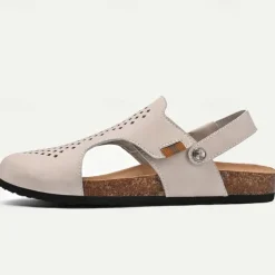 Men's Sandals Slippers & Flip-Flops Flat Sandals Microfiber Breathable Comfortable Slip Resistant Loafer Buckle Brown Beige