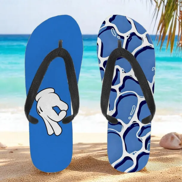 Men's Sea Turtle Printed Flip Flops – Beach Inspired & Comfortable Style for Beach Outings, Surfing & Tropical Vacations