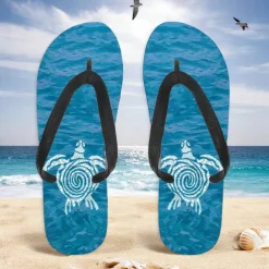 Men's Sea Turtle Printed Flip Flops – Beach Inspired & Comfortable Style for Beach Outings, Surfing & Tropical Vacations