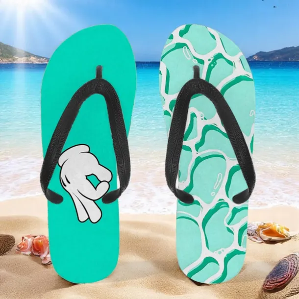 Men's Sea Turtle Printed Flip Flops – Beach Inspired & Comfortable Style for Beach Outings, Surfing & Tropical Vacations