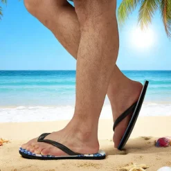 Men's Sea Turtle Printed Flip Flops – Beach Inspired & Comfortable Style for Beach Outings, Surfing & Tropical Vacations