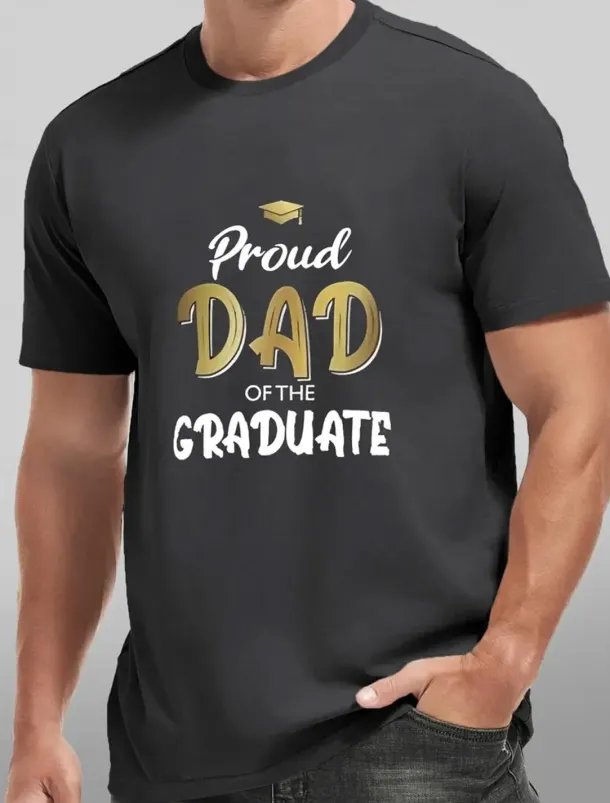 Men's Senior Tee Grad Tee Graduation Tee Tee Short Sleeve Crewneck Spring & Summer Letter Print Fashion Designer Print Vacation Street Going out White Black Grey Top Tee for Men