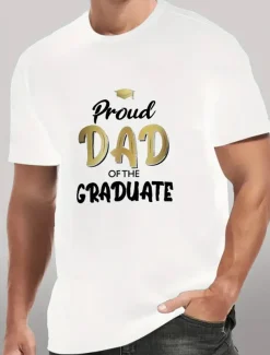 Men's Senior Tee Grad Tee Graduation Tee Tee Short Sleeve Crewneck Spring & Summer Letter Print Fashion Designer Print Vacation Street Going out White Black Grey Top Tee for Men