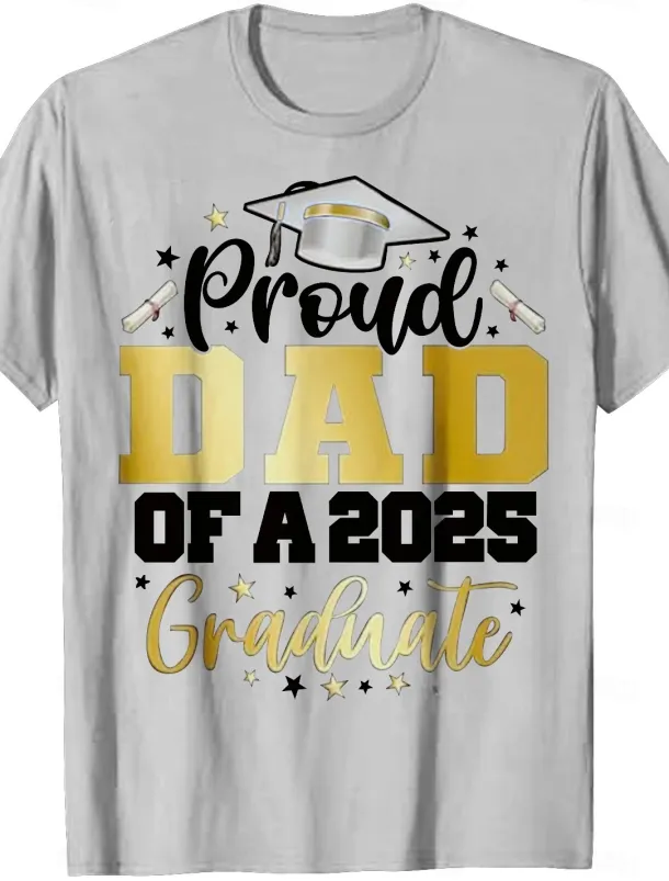 Men's Senior Tee Grad Tee Graduation Tee Tee Short Sleeve Crewneck Spring & Summer Letter Print Fashion Designer Print Vacation Street Going out Navy White Black Top Tee for Men