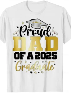 Men's Senior Tee Grad Tee Graduation Tee Tee Short Sleeve Crewneck Spring & Summer Letter Print Fashion Designer Print Vacation Street Going out Navy White Black Top Tee for Men