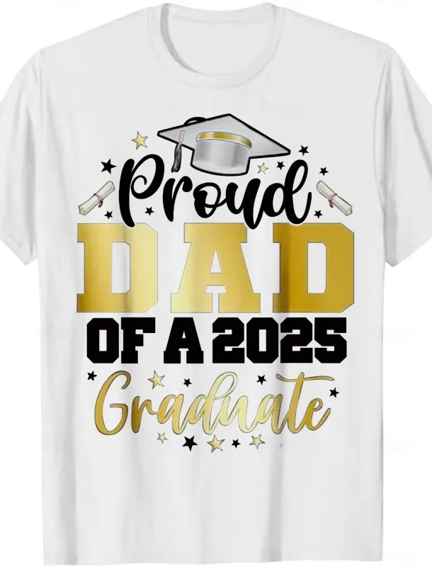 Men's Senior Tee Grad Tee Graduation Tee Tee Short Sleeve Crewneck Spring & Summer Letter Print Fashion Designer Print Vacation Street Going out Navy White Black Top Tee for Men