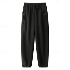 Men's Sherpa Athletic Pants Sweatpants Joggers Trousers Pocket Drawstring Elastic Waist Plain Comfort Warm Sports Outdoor Daily Fashion Casual ArmyGreen Black Micro-elastic