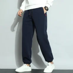 Men's Sherpa Athletic Pants Sweatpants Joggers Trousers Pocket Drawstring Elastic Waist Plain Comfort Warm Sports Outdoor Daily Fashion Casual ArmyGreen Black Micro-elastic