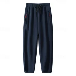 Men's Sherpa Athletic Pants Sweatpants Joggers Trousers Pocket Drawstring Elastic Waist Plain Comfort Warm Sports Outdoor Daily Fashion Casual ArmyGreen Black Micro-elastic