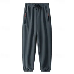 Men's Sherpa Athletic Pants Sweatpants Joggers Trousers Pocket Drawstring Elastic Waist Plain Comfort Warm Sports Outdoor Daily Fashion Casual ArmyGreen Black Micro-elastic