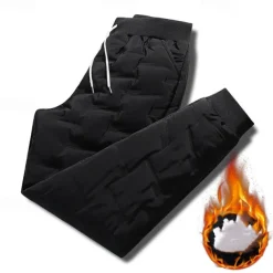 Men's Sherpa Fleece Pants Sweatpants Joggers Trousers Pocket Drawstring Elastic Waist Plain Comfort Warm Sports Outdoor Daily Fashion Casual Black 1# Black Micro-elastic