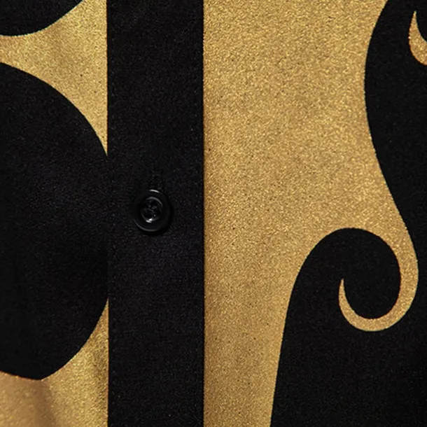 Men's Shirt Casual Shirt Tuxedo Shirts Bronzing Date Casual Daily Black White Blue Long Sleeve Lapel Spring & Fall Clothing Apparel