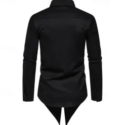 Men's Shirt Casual Shirt Tuxedo Shirts Bronzing Date Casual Daily Black White Blue Long Sleeve Lapel Spring & Fall Clothing Apparel