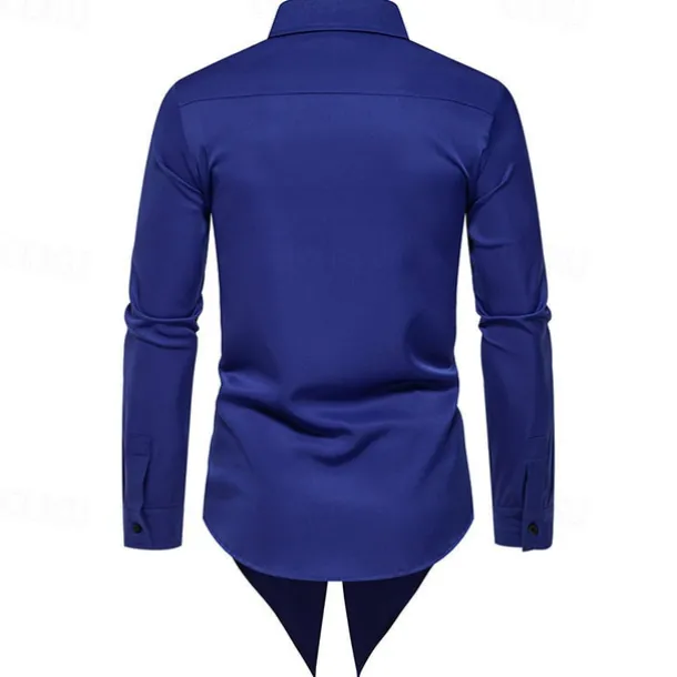 Men's Shirt Casual Shirt Tuxedo Shirts Bronzing Date Casual Daily Black White Blue Long Sleeve Lapel Spring & Fall Clothing Apparel