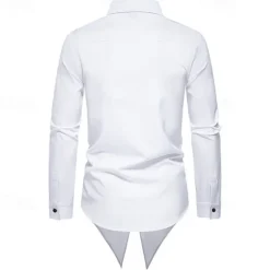 Men's Shirt Casual Shirt Tuxedo Shirts Bronzing Date Casual Daily Black White Blue Long Sleeve Lapel Spring & Fall Clothing Apparel