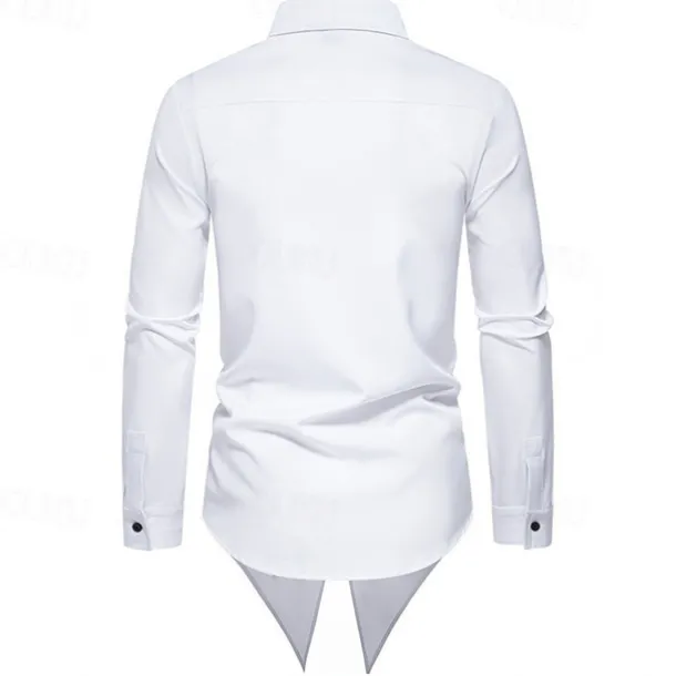 Men's Shirt Casual Shirt Tuxedo Shirts Bronzing Date Casual Daily Black White Blue Long Sleeve Lapel Spring & Fall Clothing Apparel